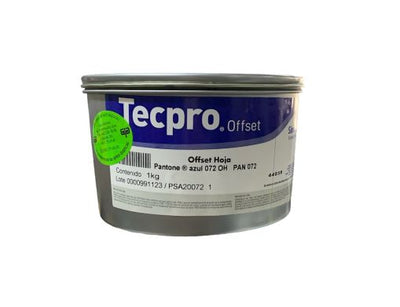 TINTA PARA PRENSA OFFSET COLOR	AZUL CLAVE PAN 072 CONTENIDO 1 KG MARCA	TECPRO SANCHEZ	PRODUCCION EN MEXICO