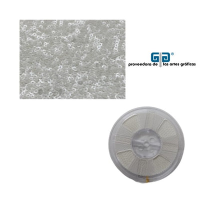 ROLLO LENTEJUELA SUBLI REDONDA 25 MTS. C/ADHESIVO 3MM BLANCA SUBLIMAR SUBLIMACION YTISPA