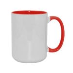 TAZA BLANCA INTERIOR Y ASSA ROJA 15 OZ