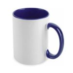 TAZA BLANCA INTERIOR Y ASSA AZUL OSCURO 15 OZ
