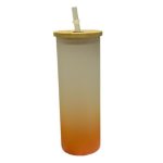 VASO VIDRIO ESMERILADO DEGRADADO NARANAJA 17 OZ PARA SUBLIMAR