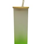 VASO VIDRIO ESMERILADO DEGRADADO VERDE 17 OZ PARA SUBLIMAR