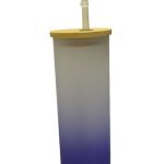 VASO VIDRIO ESMERILADO DEGRADADO AZUL OSCURO 17 OZ PARA SUBLIMAR