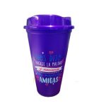 VASO CAFETERO STAR MORADO AMIGOS CON TAPA CAFETERA VASO de 16 OZ