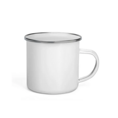 TAZA PELTRE BLANCA ORILLA PLATEADA 10 OZ ASA BLANCA PARA SUBLIMAR 290 ML SUBLIMACION ENCOGRAPHICS