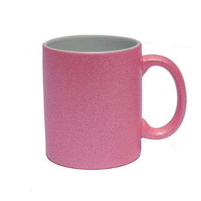 TAZA DIAMANTADA ROSA GLITTER 11 OZ PARA SUBLIMAR 325 ML SUBLIMACION ENCOGRAPHICS
