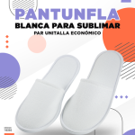 PANTUNFLA BLANCA PAR EN  UNITALLA ECONOMICO PARA SUBLIMAR Y SERIGRAFIA SUBLIMACION YTISPA