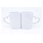 TAZA BLANCA 11 OZ ASA DE CORAZON PAREJA PARA SUBLIMAR 325 ML SUBLIMACION ENCOGRAPHICS