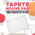 TAPETE MOUSE PAD SUBLIMACION SB68-1 3mm de 22 X 18 cms PARA SUBLIMAR BLANCO SUBLIMACION ENCOGRAPHICS