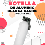 BOTELLA DE ALUMINIO BLANCA CARIBE PARA SUBLIMAR 750 ML SUBLIMACION