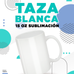 TAZA BLANCA 15 OZ PARA SUBLIMAR 443 ML SUBLIMACION ENCOGRAPHICS