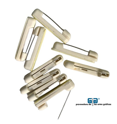 ALFILER PARA GAFETE CON ADHESIVO  COLOR BLANCO  50 PIEZAS BROCHE