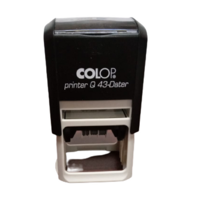 FECHADOR  COLOP Q 43 MEDIDA 43 X 43 MM	TINTA NEGRO	AUTOENTINTABLE