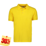 PLAYERA POLO 50% POLIESTER, 50% ALGODON/PREM 230GR HOMBRE AMARILLA TALLA M YTISPA