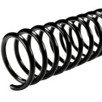 ESPIRAL PLASTICO 38MM  	COLOR NEGRO	1 1/2"	PULGADAS	CAPACIDAD PARA	340	HOJAS	PAQUETE CON 25 TIRAS DE ESPIRALES	PASO 3:1, 3 PERFORACIONES POR 1 PULGADA	TAMAÑO CARTA 36 VUELTAS	MARCA ENCOGRAPHICS