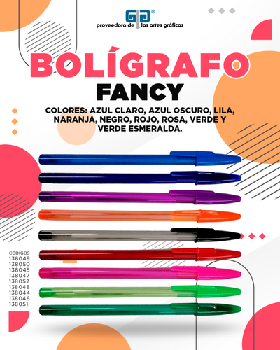 BOLIGRAFO O PLUMA FANCY COLORES