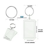 LLAVERO ACRILICO RECTANGULAR TRANSPARENTE ENVASADO INDIVIDUAL 4X5.5 CMS exterior