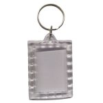 LLAVERO DE ACRILICO RECTANGULAR CON BORDE