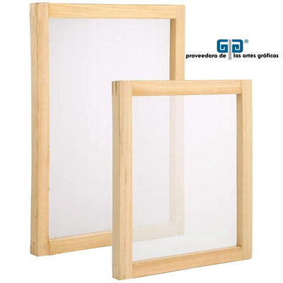 MARCO DE MADERA TENSADO MALLA BLANCA 30X40 CMS 55 PUNTOS POR Cm2