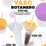 VASO BOTANERO CON POPOTE CAPACIDAD 600 ML