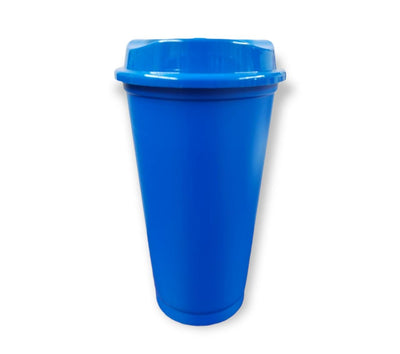 VASO CAFETERO  STAR AZUL SOLIDO CON TAPA CAFETERA VASO de 16 OZ