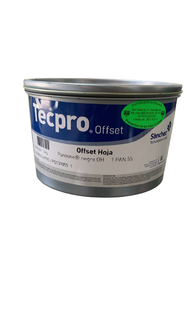 TINTA PARA PRENSA OFFSET COLOR	NEGRO CLAVE 1 PAN 55 CONTENIDO 1 KG MARCA	TECPRO SANCHEZ	PRODUCCION EN MEXICO