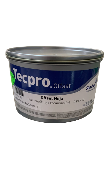 TINTA PARA PRENSA OFFSET COLOR	ROJO RODAMINA CLAVE 3 PAN 72 CONTENIDO 1 KG MARCA	TECPRO SANCHEZ	PRODUCCION EN MEXICO