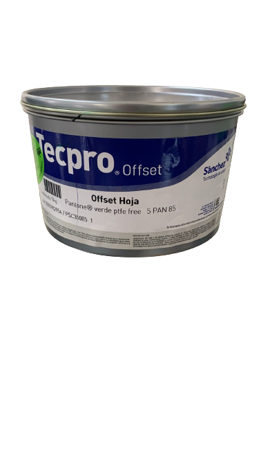 TINTA PARA PRENSA OFFSET COLOR	VERDE CLAVE 5 PAN 85 CONTENIDO 1 KG	MARCA TECPRO SANCHEZ	PRODUCCION EN MEXICO