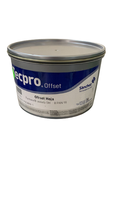 TINTA PARA PRENSA OFFSET COLOR	VIOLETA	CLAVE 8 PAN 98 CONTENIDO 1 KG MARCA	TECPRO SANCHEZ	PRODUCCION EN MEXICO
