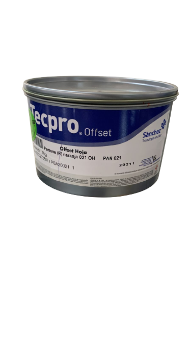 TINTA PARA PRENSA OFFSET COLOR	NARANJA CLAVE PAN 021 CONTENIDO 1 KG MARCA	TECPRO SANCHEZ	PRODUCCION EN MEXICO