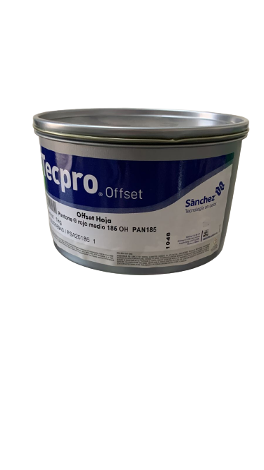 TINTA PARA PRENSA OFFSET COLOR	ROJO MEDIO	CLAVE PAN 185 CONTENIDO 1 KG MARCA	TECPRO SANCHEZ	PRODUCCION EN MEXICO