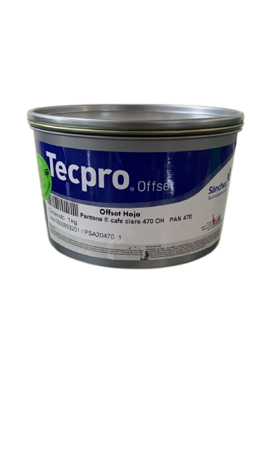 TINTA PARA PRENSA OFFSET COLOR	CAFÉ CLARO	CLAVE PAN 470 CONTENIDO 1 KG MARCA	TECPRO SANCHEZ	PRODUCCION EN MEXICO