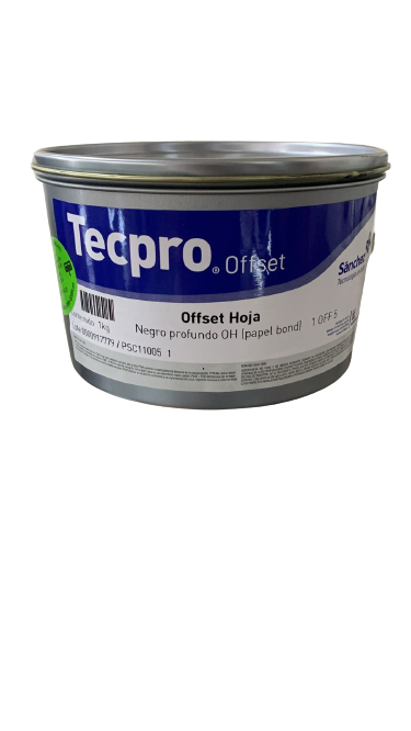 TINTA PARA PRENSA OFFSET COLOR	NEGRO PROFUNDO CLAVE 1 OFF 5 CONTENIDO 1 KG	MARCA	TECPRO SANCHEZ	PRODUCCION EN MEXICO