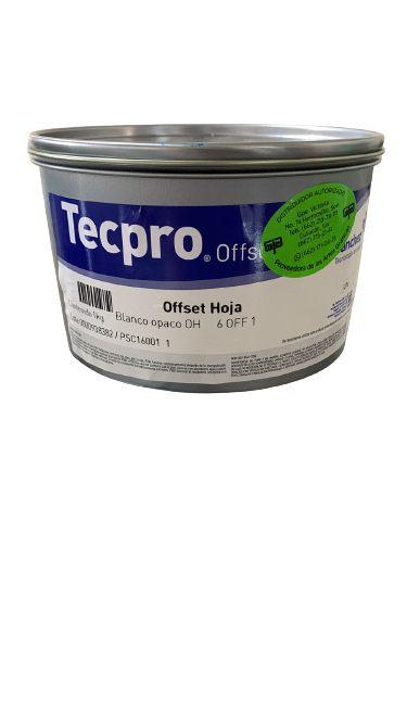 TINTA PARA PRENSA OFFSET COLOR	BLANCO OPACO CLAVE 6 OFF 1 CONTENIDO 1 KG MARCA	TECPRO SANCHEZ	PRODUCCION EN MEXICO