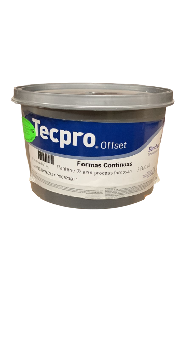 TINTA PARA PRENSA OFFSET COLOR	AZUL PROCESS FORCOSAN	CLAVE 2 FOC 60 CONTENIDO 1 KG	MARCA	TECPRO SANCHEZ	PRODUCCION EN MEXICO