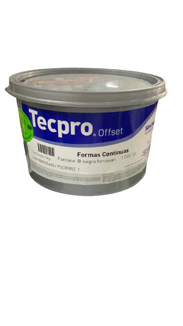 TINTA PARA PRENSA OFFSET COLOR	NEGRO FORCOSAN CLAVE 1 FOC 55	CONTENIDO 1 KG	MARCA	TECPRO SANCHEZ	PRODUCCION EN MEXICO