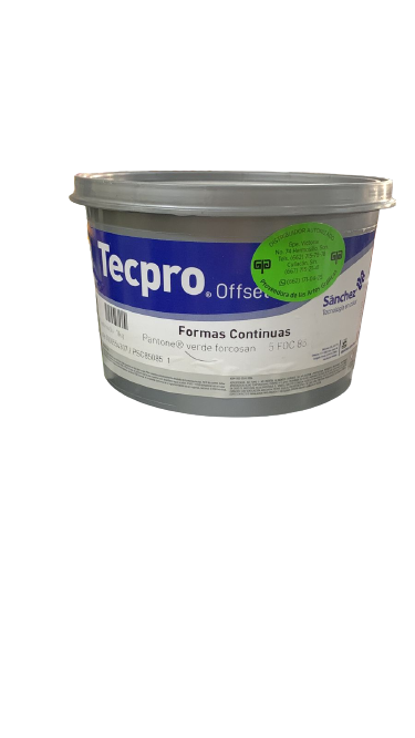 TINTA PARA PRENSA OFFSET COLOR	VERDE FORCOSAN CLAVE 5 FOC 85 CONTENIDO 1 KG	MARCA	TECPRO SANCHEZ	PRODUCCION EN MEXICO