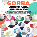 GORRA TIPO TRUCKER PARA SUBLIMACION SERIGRAFIA Y DTF  ADULTO COLORES