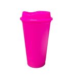 VASO CAFETERO STAR ROSA MAGENTA PINKY CON TAPA CAFETERA ROSA MAGENTA PINKY DE 16 OZ