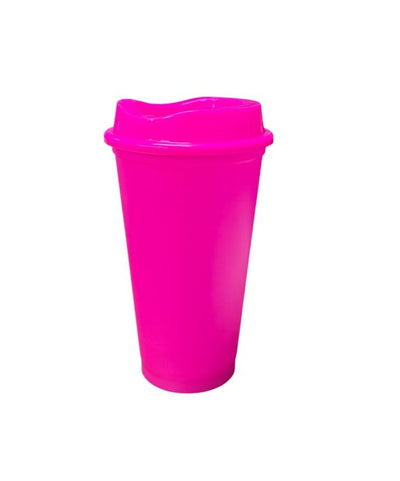 VASO CAFETERO STAR ROSA MAGENTA PINKY CON TAPA CAFETERA ROSA MAGENTA PINKY DE 16 OZ